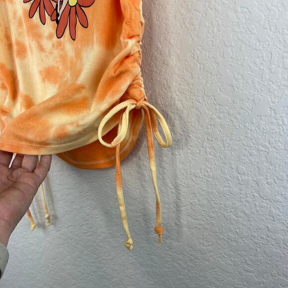 NWT Betty Boop Orange Graphic Print Tie Dye Sleeveless Bow Tie Sides Medium - Picture 5 of 7